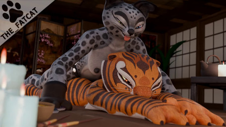 anal anal_penetration anthro breasts butt candle clothing dildo duo female female/female fur genitals gloves handwear kissing nipples nude penetration sex sex_toy strapon vulva the_fatcat dreamworks kung_fu_panda master_tigress su_wu felid mammal pantherine tiger 3d_(artwork) 3d_animation animated digital_media_(artwork) hi_res no_sound watermark webm