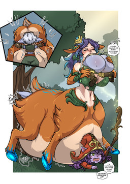 belly big_belly butt female female_pred female_prey group oral_vore outside overweight speech_bubble text vore ecchipandaa league_of_legends riot_games tencent lillia_(lol) lulu_(lol) poppy_(lol) tristana_(lol) deer deer_taur humanoid mammal mammal_taur taur yordle 2025 absurd_res english_text hi_res