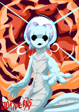 4_fingers ambiguous_gender anthro black_eyes blue_body effects explosion fingers gesture grey_body hand_gesture horn legless offering_hand offering_hand_to_viewer purple_pattern solo space star tail unusual_anatomy just_dryvern mythology gleebus_(just_dryvern) dragon hybrid mythological_creature mythological_scalie reptile scalie snake absurd_res digital_media_(artwork) digital_painting_(artwork) hi_res painting_(artwork) shaded