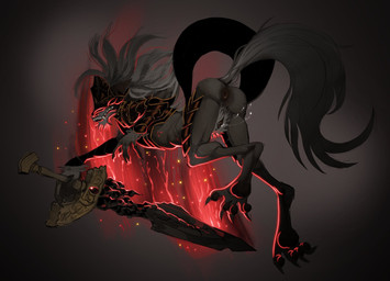 andromorph anthro anus armor big_pubes biped black_anus black_vulva bodily_fluids breastplate butt crossgender digitigrade fangs fur genital_fluids genitals grey_background grey_body grey_fur hair hairy_vulva headgear helmet holding_melee_weapon holding_object holding_sword holding_weapon intersex melee_weapon mta_crossgender mti_crossgender pubes simple_background slim solo sword teeth vaginal_fluid_string vaginal_fluids vulva weapon white_hair concupisco elden_ring fromsoftware maliketh_(elden_ring) canid canine canis mammal wolf 2022 digital_media_(artwork) hi_res