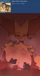 anthro areola big_breasts blush bodily_fluids breast_play breasts cum duo erection female fur genital_fluids genitals huge_breasts inner_ear_fluff looking_at_viewer male male/female mature_female nipples nude penile penis pink_nipples sex simple_background sweat sweaty_breasts tail text titfuck tuft rareplushy nintendo pokemon canid canine delphox generation_6_pokemon mammal pokemon_(species) absurd_res hi_res