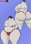 anthro balls belly big_butt bikini_thong bulge butt butt_focus clothed clothing detailed_bulge genitals male nipples small_bulge solo swimwear thick_thighs thong thong_only topless underwear underwear_only laika_2 epic_games fortnite polar_patroller bear mammal polar_bear ursine hi_res