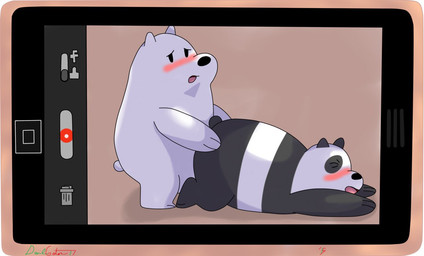 3_fingers anthro black_body black_eyes black_fur black_nose blush camera_view cellphone duo electronics eyes_closed fingers fur lying male male/male nude on_front open_mouth overweight phone sex side_view simple_background toony white_body white_fur devilgator17 cartoon_network we_bare_bears ice_bear_(we_bare_bears) panda_(we_bare_bears) bear giant_panda mammal polar_bear ursine pseudo_incest_(lore)