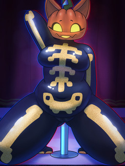 belly blush blush_lines breasts camel_toe clothing female for_a_head glowing kneeling pole pumpkin_head slightly_chubby smile smiling_at_viewer solo spread_legs spreading stripper_pole suggestive tight_clothing sundaecorner epic_games fortnite spice_(fortnite) humanoid object_head 3:4 digital_media_(artwork) hi_res