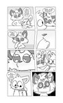 anthro blush bodily_fluids boss_and_employee crying dialogue duo female male male/female saliva saliva_on_tongue saliva_string tears teasing text zexium deadlycomics_(copyright) no_nut_november cornbread_(deadlycomics) sandals_(deadlycomics) canid canine domestic_cat felid feline felis fox mammal absurd_res black_and_white comic english_text hi_res meme monochrome