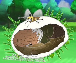 abdominal_bulge ambiguous_gender ambiguous_pred antennae_(anatomy) back_wings begging belly big_belly bodily_fluids brown_eyes brown_hair clothing curled_up dress duo female female_prey feral feral_pred flying hair huge_belly human_prey hyper hyper_belly imminent_digestion internal one_eye_closed overweight overweight_ambiguous pokemon_speak pseudo_clothing rumbling_stomach scarf size_difference smaller_pred stomach_acid struggling_to_lift talking_to_pred text vore white_body wings yellow_body prismrose danganronpa nintendo pokemon spike_chunsoft chihiro_fujisaki generation_7_pokemon human mammal pokemon_(species) ribombee 2026 crossover digital_drawing_(artwork) digital_media_(artwork) english_text hi_res male_(lore)