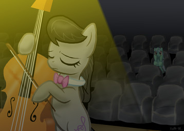 black_hair bow_(feature) bow_(stringed_instrument) bow_tie bowed_string_instrument cello cutie_mark duo eyes_closed female feral hair horn multicolored_hair musical_instrument playing_music sad string_instrument two_tone_hair white_hair yellow_eyes dawnmistpony friendship_is_magic hasbro my_little_pony mythology lyra_heartstrings_(mlp) octavia_(mlp) earth_pony equid equine horse mammal mythological_creature mythological_equine pony unicorn hi_res