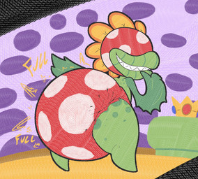ambiguous_gender anthro big_diaper butt clothed clothing diaper diaper_only feces full_diaper plant presenting presenting_hindquarters smile soiled_diaper solo topless unclean_diaper used_diaper wearing_diaper andeddo3boo mario_bros nintendo petey_piranha elemental_creature flora_fauna piranha_plant hi_res