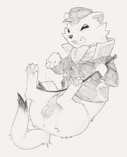 animal_genitalia animal_penis anus bottomless clothed clothing genitals hat headgear headwear lying male on_back penis riding_crop semi-anthro solo whip 1ksrw conditional_dnp gundam gundam_build_divers rommel_(gundam_build_divers) mammal mustelid musteline stoat true_musteline weasel 2024 greyscale hi_res monochrome