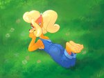 anklet anthro butt clothed clothing countershade_butt countershade_feet countershading feet female jewelry nude overalls overalls_only partially_clothed soles solo coyoteesquire activision crash_bandicoot_(series) coco_bandicoot bandicoot mammal marsupial