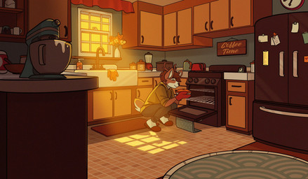 anthro appliance baking clothing cooking cozy footwear hoodie kitchen kitchen_appliance male pie_(food) shoes slippers solo topwear merlinmakes cake_(pointeightcake) deer mammal new_world_deer reindeer hi_res