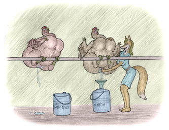 anthro blue_outfit bodily_fluids breast_grab breasts dripping_vulva female female/female fingering genital_fluids group hand_on_breast obese obese_female orgasm orgasm_face overweight overweight_female skinny trio vaginal vaginal_fingering vaginal_fluids aviannapper avian bird canid canine chicken fox galliform mammal phasianid hi_res source_request unavailable_at_source
