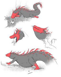 digestion_noises feral forced group multiple_prey oral_vore scared size_difference sketch_background vore walking_away eluven rain_world videocult survivor_(rain_world) lizard_(rain_world) red_lizard_(rain_world) slugcat colored_sketch hi_res sketch