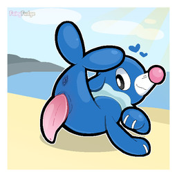 animal_genitalia animal_penis anus beach big_penis blue_body border butt cetacean_genitalia cetacean_penis erection genital_slit genitals heart_symbol looking_back male penis pink_penis presenting presenting_hindquarters raised_tail rear_view tail tapering_penis text white_border fairyfudge nintendo pokemon generation_7_pokemon pokemon_(species) popplio 1:1 2026 artist_name digital_media_(artwork) hi_res