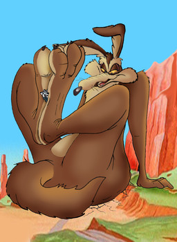 3_toes anthro arm_support arm_tuft backward_arm_support belly bent_ears bent_legs big_butt biped black_ear_tips black_eyes black_nose black_toe_claws blue_sky brown_body brown_fur butt canyon casual_nudity cheek_tuft chest_tuft clenched_teeth clothed_micro clothing cracked_ground cracks curling_tail desert devious_grin dipstick_ears duo ear_markings eyebrows facial_tuft fangs featureless_crotch feet finger_tuft fingers floating_eyebrows fluffy fluffy_tail foot_crush foot_fetish foot_focus foot_squish fur glistening glistening_butt green_clothing green_shirt green_topwear grey_body grey_fur half-closed_eyes head_tuft helpless humanoid_feet humanoid_hands humanoid_heel knee_tuft knees_up leg_tuft legs_up long_feet looking_at_another macro macro_focus male micro mischievous mischievous_smile multicolored_body multicolored_ears multicolored_fur narrowed_eyes nude nude_macro open_mouth outside paws plantigrade pose sagging_butt screencap screencap_background shirt shoulder_tuft sitting skin_folds skinny sky slightly_chubby slightly_chubby_anthro slightly_chubby_male smile smiling_at_another smirking_at_another soles tail tan_belly tan_body tan_eyebrows tan_fur tan_soles teeth thick_calves thick_eyebrows toes topwear tuft two_tone_body two_tone_feet two_tone_fur veiny_feet whisker_spots whiskers white_body white_eyebrows white_fur white_sclera wide_eyed wide_hips wrinkled_feet wrinkles yellow_sclera jackthemacrofox looney_tunes warner_brothers teaselbone_(character) wile_e._coyote canid canine canis coyote mammal wolf 2019 colored detailed digital_drawing_(artwork) digital_media_(artwork) hi_res pinup shaded