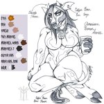 anthro bean beverage coffee coffee_bean cowbell ear_piercing facial_piercing female lip_piercing nose_piercing nose_ring piercing ring_piercing septum_piercing septum_ring solo thehuntingwolf royalqueenbee bovid bovine cattle mammal hi_res model_sheet sketch