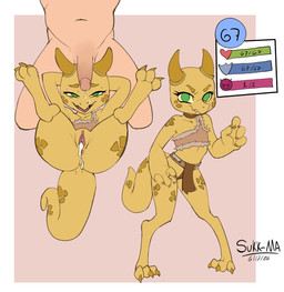 2_horns after_sex after_vaginal anthro anus bedroom_eyes biped bodily_fluids bottomwear butt clothing cum cum_from_vagina cum_in_vagina cum_inside erection female female_anthro genital_fluids genitals glans horn human_on_anthro humanoid_genitalia humanoid_penis interspecies kneeling legs_up loincloth looking_at_viewer looking_pleasured male male/female male_human narrowed_eyes penis penis_on_face presenting presenting_hindquarters seductive smile smiling_at_viewer spread_legs spreading standing stats urethra vulva year sukk-madikk 67_(meme) human kobold mammal scalie 2026 colored dated digital_media_(artwork) full-length_portrait hi_res portrait signature