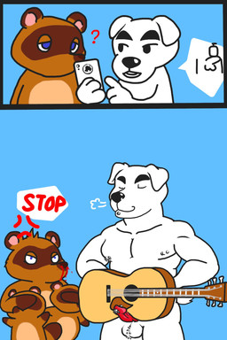 acoustic_guitar angry anime_nosebleed anthro balls black_nose blood bodily_fluids brown_body brown_fur electronics erection eyes_closed fur genitals group guitar male musical_instrument nosebleed penis phone plucked_string_instrument question_mark string_instrument text white_body white_fur olkl1234 animal_crossing nintendo k.k._slider timmy_nook tom_nook_(animal_crossing) tommy_nook canid canine canis domestic_dog mammal raccoon_dog tanuki 2:3 hi_res brother_(lore) brothers_(lore) nephew_(lore) sibling_(lore) twins_(lore) uncle_(lore) uncle_and_nephew_(lore)