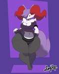 anthro breasts cleavage clothed clothing eyebrow_piercing facial_piercing female piercing solo guyzep nintendo pokemon braixen canid canine generation_6_pokemon mammal pokemon_(species) shiny_pokemon absurd_res hi_res