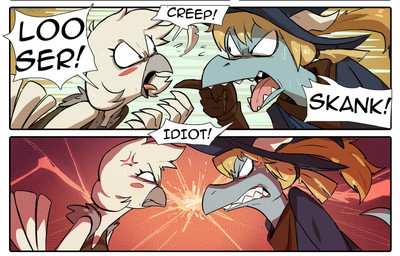 Rating: s
ID: 5761442
Date: 2025-08-06 21:13:25 -0400
Status: pending
Score: 2
angry anthro argument avian bird blue_body blue_scales brooke_(simplifypm) comic cross-popping_vein dragon duo feathers female ghioel hi_res male mythological_creature mythological_scalie mythology pseftis_savra scales scalie white_body white_feathers post #5761442
