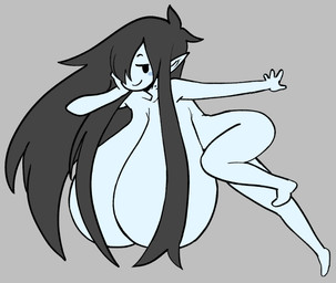 bedroom_eyes big_breasts bite_mark bite_mark_on_neck black_eyes black_hair blue_body blue_skin breasts convenient_censorship fanged_bite_mark fanged_bite_mark_on_neck female grey_background hair hair_over_eye huge_breasts humanoid_pointy_ears hyper hyper_breasts long_hair narrowed_eyes not_furry nude one_eye_obstructed pointy_ears seductive simple_background smile solo angstrom adventure_time cartoon_network marceline_abadeer humanoid vampire digital_media_(artwork)