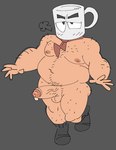 balls belly body_hair clothing footwear for_a_head genitals humanoid_genitalia humanoid_penis male nipples not_furry overweight overweight_humanoid penis simple_background socks solo vein veiny_penis posduroo cartoon_network ok_k.o.!_let's_be_heroes joe_cuppa humanoid object_head