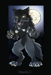 anthro black_body black_fur detailed_background fur male moon night outside sky smile solo star starry_sky shalinka mythology canid canine canis mammal mythological_canine mythological_creature werecanid werecanine werecreature werewolf wolf 2021 digital_media_(artwork)