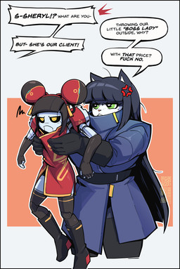 annoyed anthro armwear asian_clothing bangs barcode black_sclera blue_body blue_fur blue_hair boots chinese_clothing chinese_dress clothed clothing cross-popping_vein dialogue dress duo east_asian_clothing elbow_gloves female footwear frown fur gloves green_eyes hair handwear holding_character legwear long_hair machine offscreen_character profanity pseudo_clothing pseudo_hair qr_code shoes simple_background size_difference speech_bubble text thigh_boots thigh_highs topwear vest yellow_eyes young blackboltlonewolf shoot_(blackbolt) zhao_jinfei_(blackbolt) domestic_cat felid feline felis humanoid mammal robot robot_humanoid 2025 english_text hi_res signature