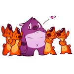 arm_markings clone fur group hands_together heart_symbol looking_aside looking_at_another markings multi_arm multi_limb navel nervous orange_body orange_fur purple_body purple_fur purple_nose question_mark red_nose simple_background small_tail smile standing tail white_background ryuko_rose disney lilo_and_stitch heat_(lilo_and_stitch) kixx_(lilo_and_stitch) alien experiment_(lilo_and_stitch) 1:1 2021 digital_drawing_(artwork) digital_media_(artwork) hi_res