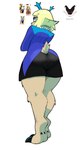 anthro blonde_hair blue_clothing blue_horn blue_jacket blue_nose blue_topwear butt clothing crossed_arms female gem hair horn jacket jewelry looking_at_viewer looking_back looking_back_at_viewer necklace pearl_(gem) pearl_necklace scut_tail short_tail simple_background solo sprite standing tail topwear white_background spartan0534 deltarune undertale_(series) carol_holiday deer mammal 2025 absurd_res full-length_portrait hi_res portrait reference_image