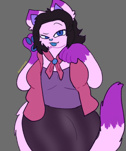 anthro black_hair blue_eyes blue_tongue female hair slightly_chubby tongue sunnypawsy fan_character felid feline mammal hi_res