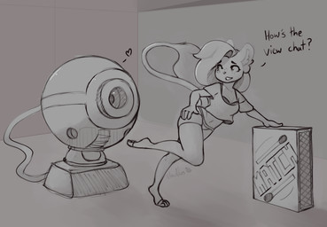 5_fingers anthro bra camera clothing dialogue female fingers freckles hair heart_symbol legwear looking_back micro presenting solo stockings text toeless_legwear underwear webcam mewmus rose_(mewmus) felid lion mammal pantherine 2020 english_text trans_(lore) trans_woman_(lore)