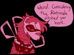 alpha_channel ambiguous_gender comic dialogue feral guncht mammal mustelid musteline simple_background solo transparent_background true_musteline weasel