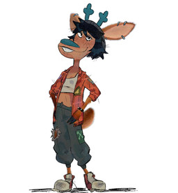 anthro antlers beanie black_beanie black_bottomwear black_clothing black_hair black_hat black_headwear black_pants blue_antlers blue_nose bottomwear bracelet brown_body brown_fur buckteeth clothed clothing ear_piercing female footwear fur hair hat headgear headwear horn jewelry open_clothing open_shirt open_topwear pants piercing red_clothing red_footwear red_shirt red_shoes red_topwear shirt shoes simple_background smile solo spiked_bracelet spikes standing tail tank_top teeth topwear white_background white_clothing white_shirt white_tank_top white_topwear aembecile deltarune open_season undertale_(series) dess_holiday elliot_(open_season) deer mammal new_world_deer reindeer 2025 absurd_res draw_over english_description hi_res meme