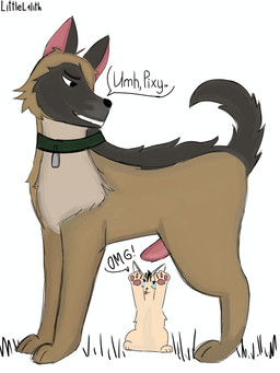 3_fingers age_difference animal_genitalia animal_penis big_penis black_body black_ears black_eyebrows black_eyes black_fur black_nose black_tail black_text blep blue_sclera brown_body brown_fur canine_genitalia canine_penis cheek_tuft closed_smile collar collar_only curved_tail dark_body dark_fur dialogue dog_tags duo ellipsis erection extended_arms extreme_size_difference eyebrows facial_tuft female feral fingers fur fur_tuft genitals grass green_collar head_tuft head_turned iris larger_male light_body light_fur looking_at_another's_penis looking_at_genitalia looking_at_penis looking_up looking_up_at_penis male male/female mature_feral mature_male monotone_genitals monotone_penis monotone_tail mouth_closed multicolored_body multicolored_fur name_drop name_in_dialogue no_pupils nude nude_female nude_feral nude_male older_male omg open_mouth partial_speech_bubble pawpads penis pink_inner_ear pink_pawpads pink_penis pink_tongue plant pointy_ears prick_ears simple_background size_difference smaller_female smile snout speech_bubble tail talking_to_another tan_body tan_ears tan_fur text tongue tongue_out tuft two_tone_body two_tone_face two_tone_fur white_background white_body white_fur white_inner_ear white_sclera young young_female young_feral younger_female littlelilith pixie_and_brutus brutus_(pixie_and_brutus) pixie_(pixie_and_brutus) canid canine canis domestic_cat domestic_dog felid feline felis german_shepherd herding_dog mammal pastoral_dog 2025 absurd_res artist_name digital_drawing_(artwork) digital_media_(artwork) english_text hi_res