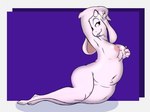 anthro breasts female floppy_ears fur hooves horn nipples nude simple_background smile solo tuft white_body white_fur wisty undertale undertale_(series) toriel boss_monster_(undertale) bovid caprine mammal absurd_res hi_res