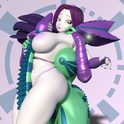 armwear big_breasts big_butt breasts butt clothing duo elbow_gloves female female/female fingerless_gloves genitals gloves glowing glowing_eyes hair handwear looking_back machine navel nipples purple_eyes purple_hair vulva idsaybucketsofart lilly_(idsaybucketsofart) vera-01 android cyber_dragon humanoid reptile robot scalie 1:1 2017 3d_(artwork) digital_media_(artwork)