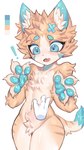 ambiguous_gender anthro big_hands big_pawpads biped blue_body blue_eyebrows blue_eyes blue_fur blue_pawpads blush circle_eyebrows countershading crotch_tuft disembodied_hand duo exclamation_point eyebrows feeling_up fur glistening glistening_pawpads glistening_thighs hand_on_chest kemono navel open_mouth pawpads solo_focus surprised_expression tan_body tan_fur touching_stomach tuft white_body white_countershading 00water00087089 ambiguous_species mammal 2024 4k 9:16 absurd_res hi_res portrait three-quarter_portrait