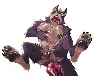 abdominal_bulge anal anal_penetration anal_tugging animal_dildo animal_sex_toy anthro anus balls big_dildo black_anus black_nipples black_nose black_pawpads blue_body blue_fur bodily_fluids body_hair bulge butt butt_hair chastity_cage chastity_device chest_hair claws cum cum_drip cum_while_chaste cum_while_penetrated dildo dripping drooling ejaculation equine_dildo eye_patch eyewear fangs feet fondling_internal_bulge fur genital_fluids genitals hair hands-free leaking_cum male male_penetrated multicolored_body multicolored_fur muscular muscular_anthro muscular_male nipple_piercing nipples nude open_mouth orgasm orifice_tugging overwhelmed pawpads paws pecs pectoral_bulge penetration penis piercing pubes red_eyes saliva sex_toy sex_toy_insertion simple_background solo spread_anus spread_legs spreading stretched_anus tail teeth through_body toes tongue tongue_out tuft white_body white_fur white_hair concosive nintendo star_fox wolf_o'donnell canid canine canis mammal wolf absurd_res hi_res