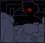 1_eye anthro arm_hair bed bodily_fluids body_hair breasts claws digitigrade duo extreme_size_difference finger_claws fingers fur furniture genital_fluids genitals hair hairy_hands holding_hair humanoid_genitalia leg_hair macro male male/male male_penetrated male_penetrating male_penetrating_male markings nipples not_furry nude obscured_face penetration penile penile_penetration penis_in_pussy pubes pussy red_eyes sex simple_background size_difference small_top_big_bottom striped_body striped_markings stripes sweat tail touching_hair unimpressed vaginal vaginal_penetration vexedcalyx mythology gregory_(vexedcalyx) samuel_(vexedcalyx) cyclops felid humanoid mammal mythological_creature mythological_sphinx 2023 digital_drawing_(artwork) digital_media_(artwork) monochrome trans_(lore) trans_man_(lore)