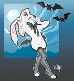 anthro femboy male solo notp animal_jam wildworks lagomorph leporid mammal rabbit vampire digital_media_(artwork) hi_res