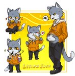 anthro belly beverage blush bubble_tea burger clothed clothing crepe eating food holding_object hoodie male pizza slightly_chubby smile solo sparkles star_eyes topwear northwoooof lemon_soda_(northwoooof) canid canine domestic_cat felid feline felis mammal hi_res