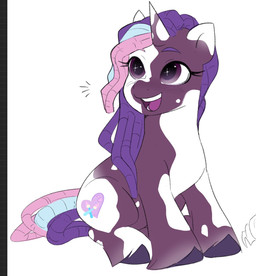blue_hair cutie_mark dreadlocks female feral fur hair hooves horn mottled mottled_body mottled_fur multicolored_hair pink_hair purple_hair simple_background solo white_background aztrial hasbro mlp_g5 my_little_pony mythology violette_rainbow_(mlp) equid equine mammal mythological_creature mythological_equine unicorn hi_res