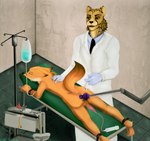 anal anal_penetration anal_probe ankle_cuffs anthro anus arms_tied balls bodily_fluids bound butt catheter clothed clothed/nude clothed_male clothing coat cuff_(restraint) dildo doctor drooling duo enema enema_bulb erection examination_table fucking_machine fur furniture genital_fluids genitals gloves hair hand_on_back handwear humanoid_genitalia humanoid_penis intravenous lab_coat legs_tied lying machine male male/male male_penetrated medical medical_fetish medical_gloves medical_instrument medical_restraints medical_syringe nude on_front on_table patient penetration penis probe raised_tail restraining_table restraints saliva scientific_instrument sex_toy speculum syringe table tail three-quarter_view topwear urethra urethral urethral_penetration wrist_cuffs furiaslash disney zootopia nick_wilde canid canine felid feline fox lynx mammal red_fox true_fox 2016 digital_media_(artwork) hi_res