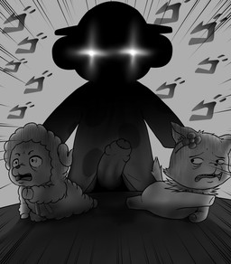 angry animal_genitalia anthro blue_eyes bovid_horn bovine_horn butt clothing crawling crawling_away dominant dominant_male escape_attempt flower forced fur genitals grabbing_head group hat headgear headwear horn intimidation larger_dom looking_ahead looking_at_another looking_back looking_down looking_down_at_another male male/male panicked_look panicking penile penis plant pupils questionable_consent rape rape_play scared sex shaking sheath shoulder_bag sitting sitting_on_another size_difference smaller_male spiral spiral_eyes submissive submissive_anthro submissive_male teeth threatening trapped trio violence white_body white_fur white_fur_tuft wide_eyed nivy_(artist) amagi_brilliant_park menacing_(meme) macaron_(amagi_brilliant_park) moffle tirami bovid canid canine canis caprine domestic_dog mammal mouse murid murine pomeranian rodent sheep spitz absurd_res digital_media_(artwork) hi_res meme story story_in_description