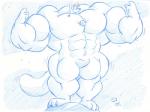 2013 4:3 4_fingers 4_toes abs anthro arctic_fox biceps big_biceps big_muscles big_pecs body_size_growth canid canine cooner featureless_crotch feet fingers flexing flexing_bicep flexing_both_biceps fox giga graphite_(artwork) grin growth hair huge_muscles huge_pecs hyper hyper_muscles jewelry looking_up macro male mammal moon muscle_growth muscular muscular_anthro muscular_arms muscular_male muscular_thighs navel necklace nude pecs pencil_(artwork) quads red_hair signature simple_background size_transformation sketch smile solo space standing_on_planet tail terra_macro toasty_toast toes traditional_media_(artwork) transformation triceps true_fox