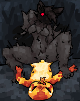 anthro black_body black_fur blush blush_lines bodily_fluids chest_tuft cowgirl_position dominant dominant_female duo eyes_closed female flying_sweatdrops from_front_position fur hair hair_over_eye hand_behind_head larger_female leg_grab male male/female messy_fur neck_tuft on_bottom on_top penetration pinned pinned_arm pinned_to_ground power_bottom pubes raised_arm red_eyes service_top sex size_difference smaller_male submissive submissive_male sweat sweatdrop tuft vaginal vaginal_penetration wings yellow_body scaliescum wika_(tsanapi) bat mammal scalie aliasing digital_media_(artwork) hi_res