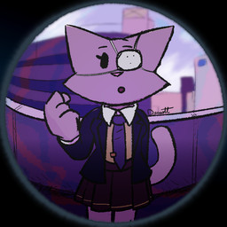 anthro bottomwear clothing detailed_background eye_patch eyewear female fur grey_body grey_fur knocking peephole school_uniform simple_eyes skirt solo tail uniform white_eye_patch white_eyewear dewott2501 deco_27_(producer) monitoring_(vocaloid) tina_(dewott2501) domestic_cat felid feline felis mammal 2025