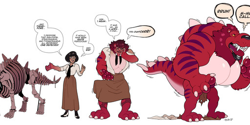 anthro base_one_layout basic_sequence black_hair bone boots bottomwear breasts claws clothed clothing dialogue eyewear fangs female footwear ftm_transformation fur gender_transformation glasses growth hair human_to_anthro intelligence_loss linear_sequence lips male muscle_growth muscular muscular_anthro one_row_layout open_mouth pawpads paws pecs red_hair sabertooth_(anatomy) shoes simple_background skeleton skirt solo species_transformation standing striped_body striped_fur stripes teeth text thick_lips three_frame_image three_frame_sequence tongue torn_clothing transformation transformation_sequence white_background blackshirtboy dinosaur felid human mammal ornithischian prehistoric_species reptile saber-toothed_tiger scalie smilodon stegosaurian stegosaurus thyreophoran 2020 digital_media_(artwork) english_text hi_res sequence