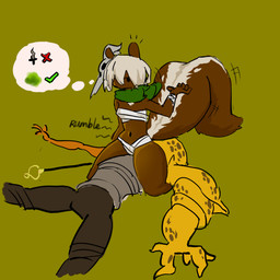 ambiguous_gender anthro duo facesitting female gas rumbling_stomach sitting sitting_on_another 123zzj slay_the_spire slay_the_spire_2 the_silent mammal mephitid skunk 1:1 hi_res